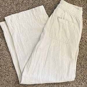 Linen wide leg pants